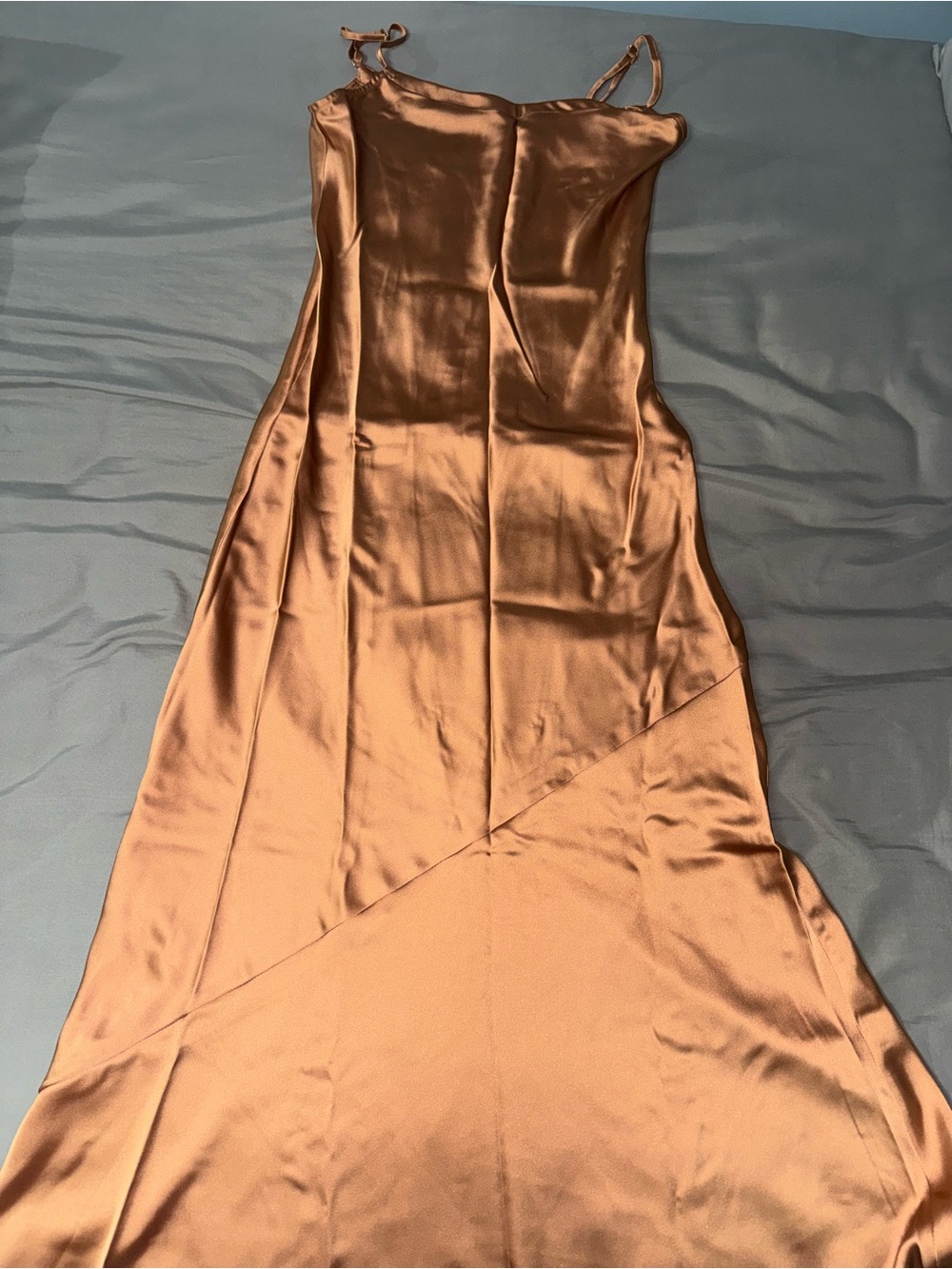 Forever 21 Copper Satin Slip Maxi Dress